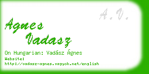 agnes vadasz business card