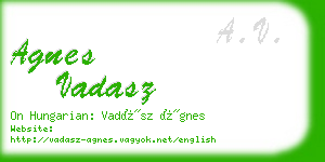agnes vadasz business card